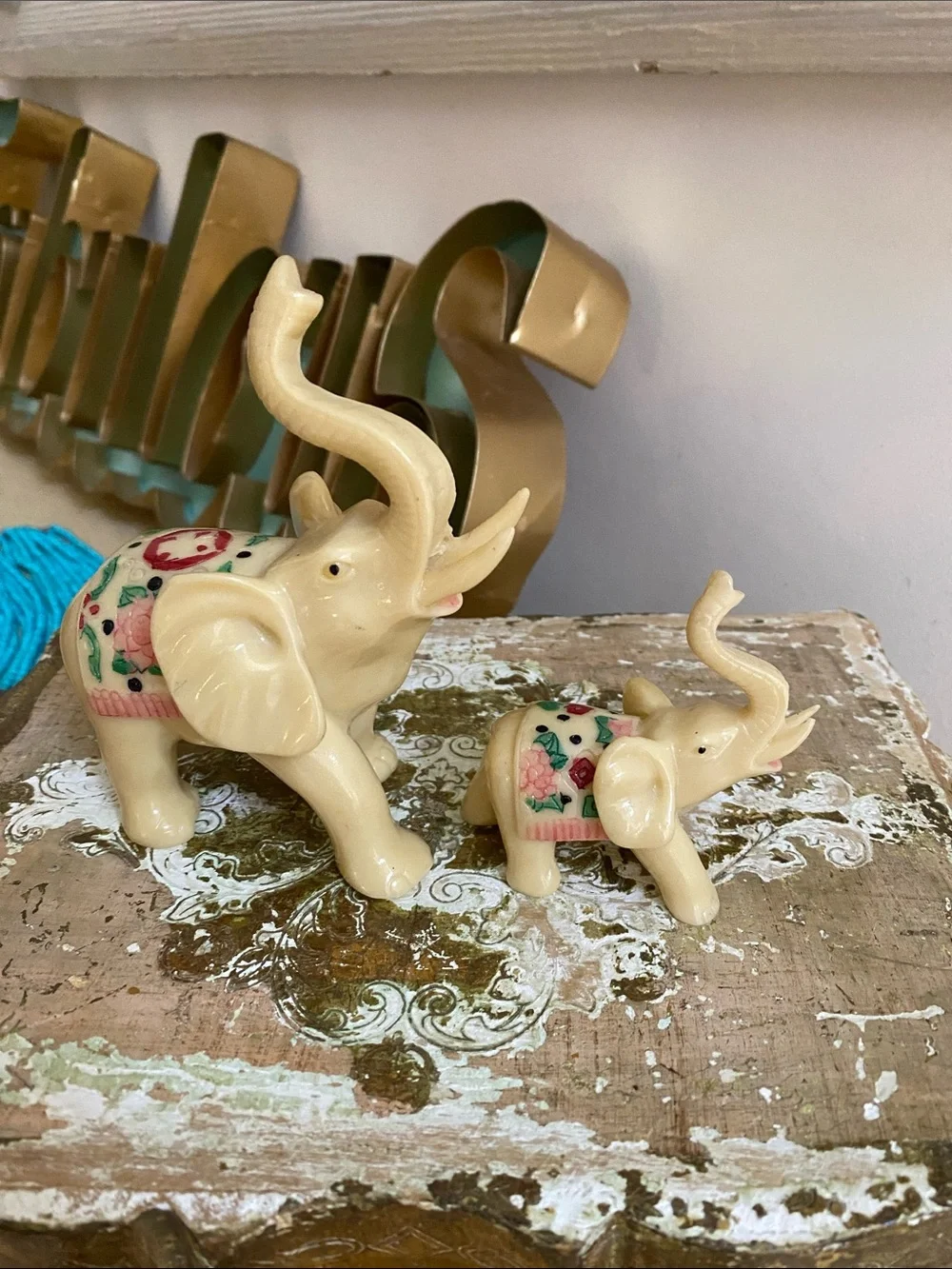 Vintage LUCKY Elephant Pair